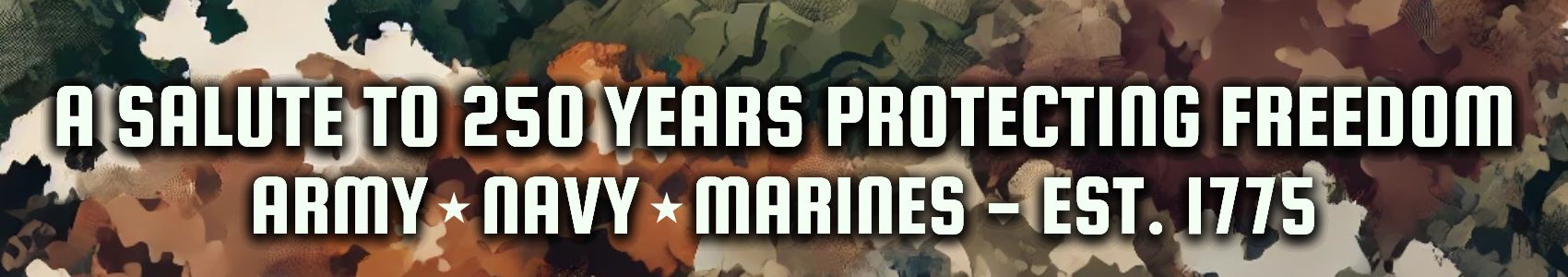 2025 4th of July Theme over a camo background